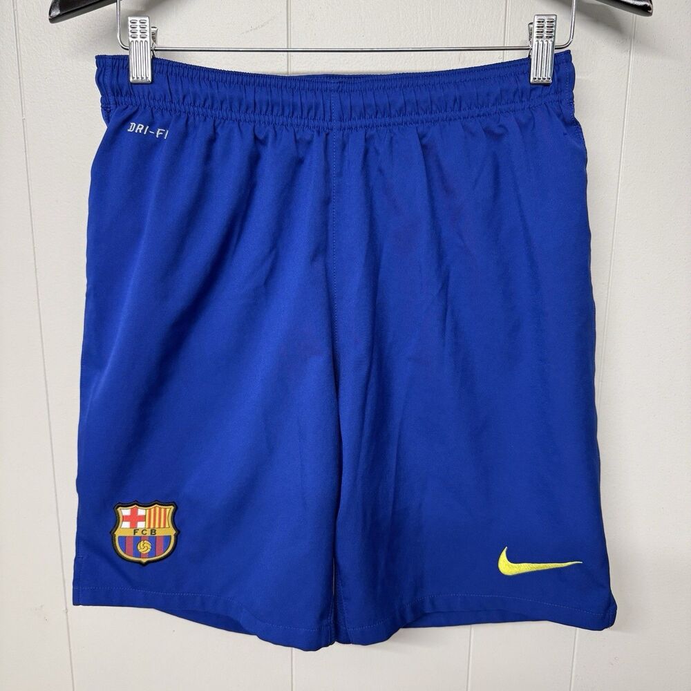 Nike FC Barcelona Shorts Lined Dri-Fit Soccer Football 2013 2014 Blue Men M EUC